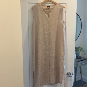 Eileen Fisher linen midi dress - medium - coastal grandmother!